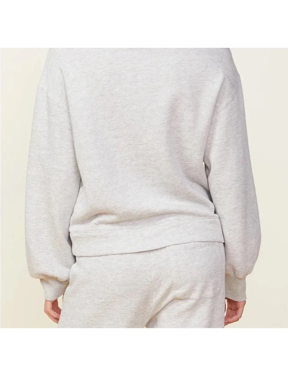Monrow Blouson Sleeve Crewneck Sweatshirt Heather Grey Medium Casual Comfy Cozy - Picture 9 of 11